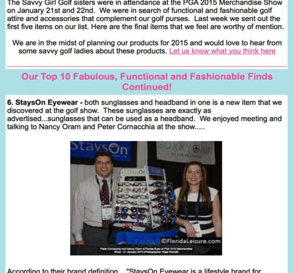 Savy Girl Golf PGA 2015 Merchandise Show