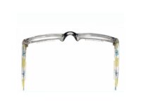 A pair of glasses with blue and yellow flowers on them.
