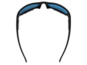 A pair of sunglasses with blue lenses.