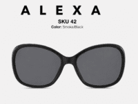 Alexa black oversized sunglasses with smoke lenses
