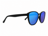 Black sunglasses with blue mirrored lenses