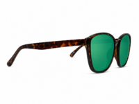 Tortoiseshell sunglasses with green lenses