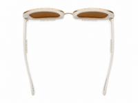 White-framed sunglasses with brown lenses