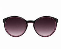 Black round sunglasses with pink rim