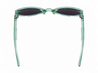 Green translucent sunglasses with oval dark lenses