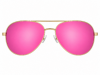 Pink mirrored aviator sunglasses with gold frame