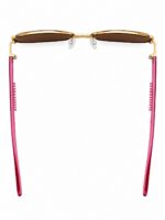 Slim gold sunglasses with pink temples