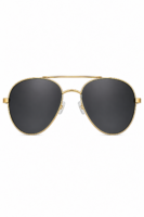 Gold-frame aviator sunglasses with dark lenses